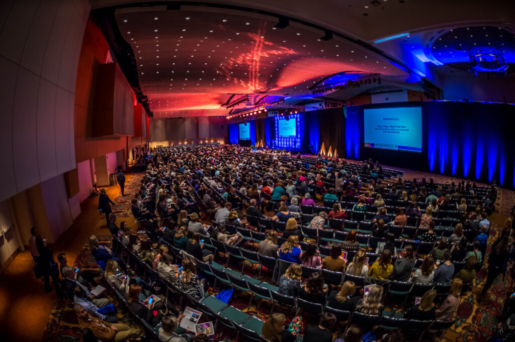Large crowd at a corporate conference