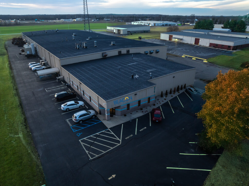 Drone photo of a factory building 