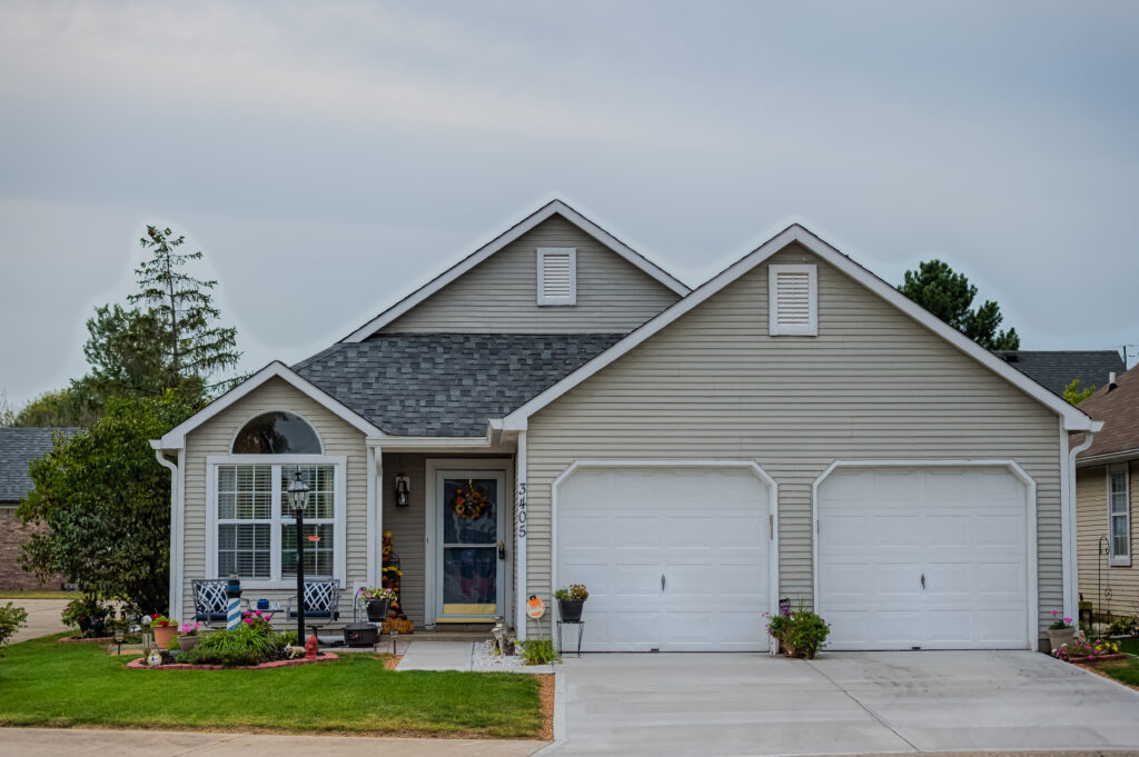 Image of a residential property taken  from the front of the house 