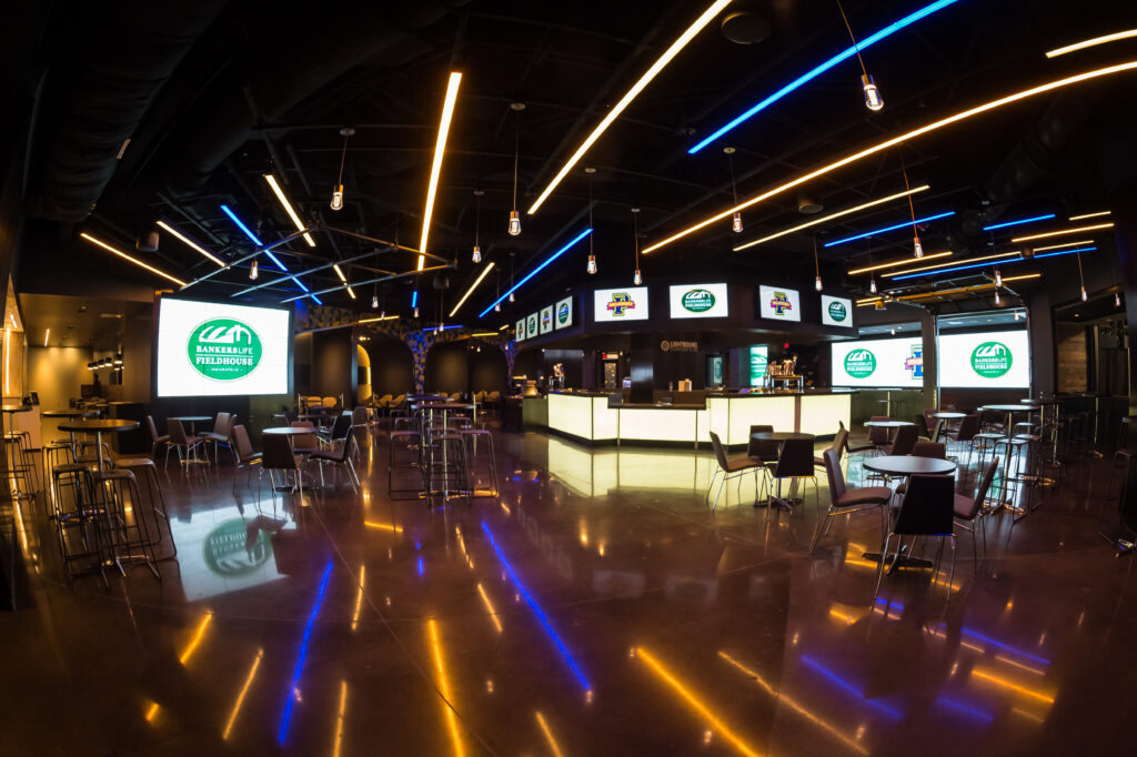 Court-side bar inside Gainbridge Fieldhouse 